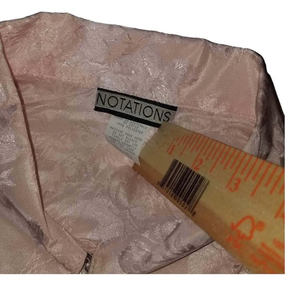 VTG NWT NOTATIONS Women's Size 16 Silk Pink Floral Button Down Long Sleeve - Picture 4 of 5